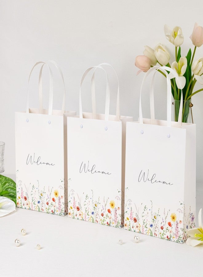 Crisky Wildflower Welcome Gift Bags for Wedding Hotel Guests, Bridal Baby Shower, 10"x8"x4", 25 Pack - Image 3
